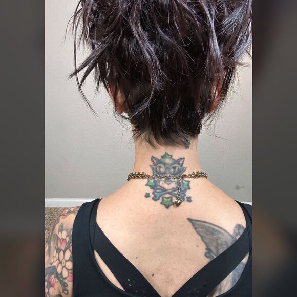 Betsey Johnson Hearts & Bows Necklace Chunky Pink & Blue with Gold Choker Boho - Picture 6 of 14